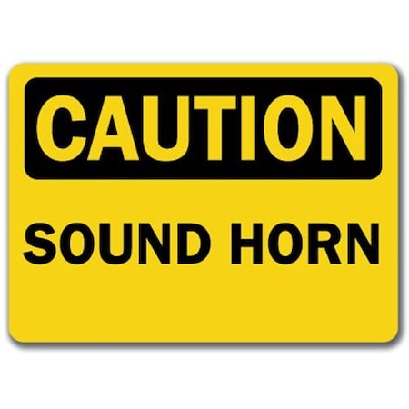 Signmission Caution Sign-Sound Horn-10in x 14in OSHA Safety Sign, 10" L, 14" H, CS-Sound Horn CS-Sound Horn